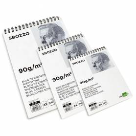 Bloc dibujo liderpapel esbozos espiral din a4 210x297mm 100 hojas 90gr/m2 sin recuadro