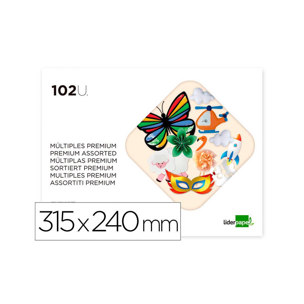 Bloc trabajos manuales liderpapel multiple premium 240x315mm 102 hojas colores surtidos