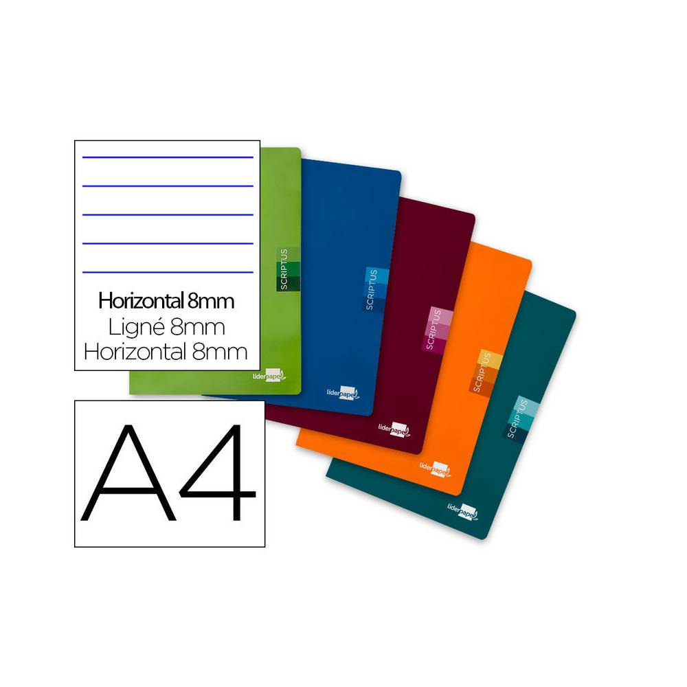 Libreta liderpapel scriptus a4 48 hojas 90g/m2 horizontal con margen