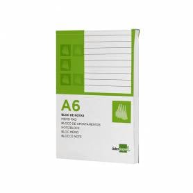 Bloc notas liderpapel horizontal a6 80 hojas 60g/m2 perforado