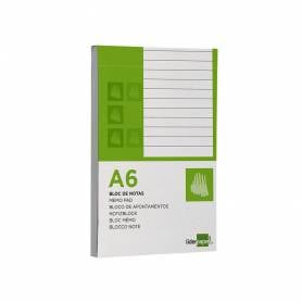 Bloc notas liderpapel horizontal a6 80 hojas 60g/m2 perforado