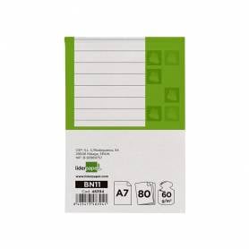 Bloc notas liderpapel horizontal a7 80 hojas 60g/m2 perforado