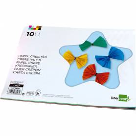 Bloc trabajos manuales liderpapel crespon 240x315mm 10 hojas colores surtidos