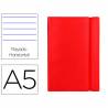 Libreta liderpapel simil piel a5 120 hojas 70g/m2 horizontal sin margen rojo - LB45