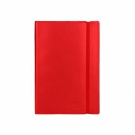 Libreta liderpapel simil piel a5 120 hojas 70g/m2 horizontal sin margen rojo