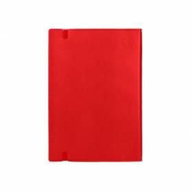 Libreta liderpapel simil piel a5 120 hojas 70g/m2 horizontal sin margen rojo