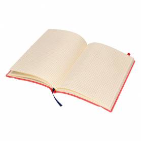 Libreta liderpapel simil piel a5 120 hojas 70g/m2 cuadro 4mm sin margen rojo