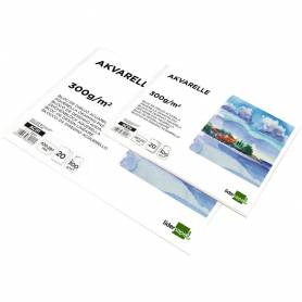 Bloc dibujo liderpapel acuarela encolado 297x420mm 20 hojas 300g m2 sin recuadro