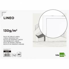 Bloc dibujo liderpapel lineal encolado 230x325mm 20 hojas 130 gr/m2 sin recuadro