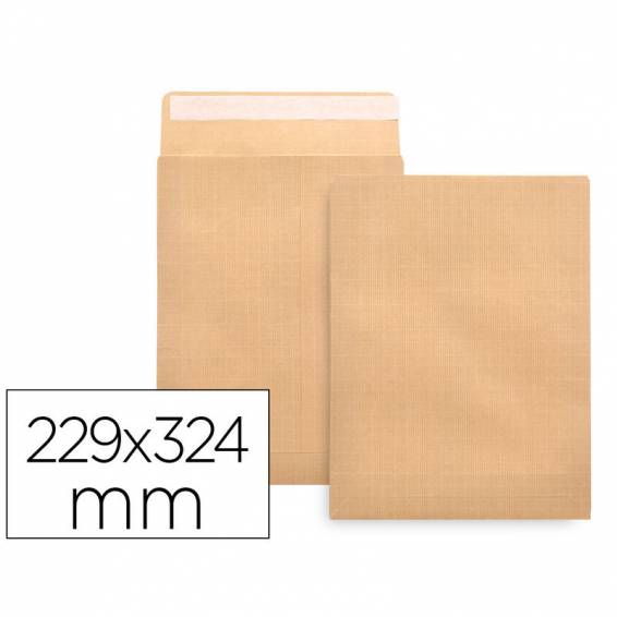 Sobre liderpapel bolsa n.7 kraft din c4 229x324 mm tira de silicona caja de 250 unidades