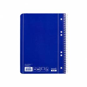 Cuaderno espiral liderpapel a5 micro serie azul tapa blanda 80h 75 gr liso 6taladros azul