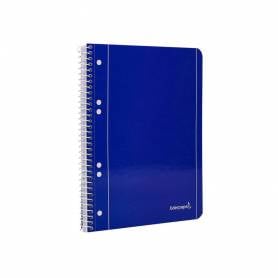 Cuaderno espiral liderpapel a5 micro serie azul tapa blanda 80h 75 gr liso 6taladros azul