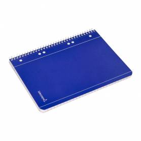 Cuaderno espiral liderpapel a5 micro serie azul tapa blanda 80h 75 gr liso 6taladros azul