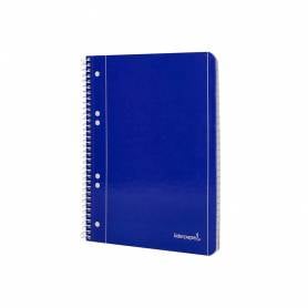 Cuaderno espiral liderpapel a5 micro serie azul tapa blanda 80h 75 gr horizontal 6 taladros azul