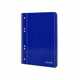 Cuaderno espiral liderpapel a5 micro serie azul tapa blanda 80h 75 gr cuadro5mm 6 taladros azul