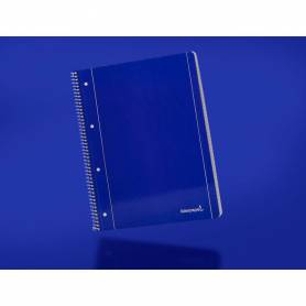 Cuaderno espiral liderpapel a4 micro serie azul tapa blanda 80h 75 gr liso con margen 4 taladros azul