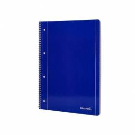 Cuaderno espiral liderpapel a4 micro serie azul tapa blanda 80h 75 gr liso con margen 4 taladros azul