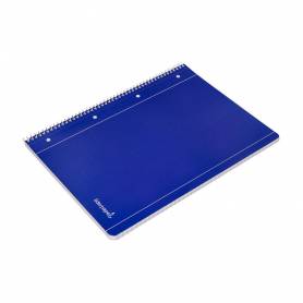 Cuaderno espiral liderpapel a4 micro serie azul tapa blanda 80h 75 gr liso con margen 4 taladros azul