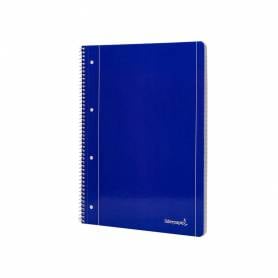 Cuaderno espiral liderpapel a4 micro serie azul tapa blanda 80h 80 gr horizontal con margen 4 taladros azul