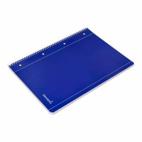 Cuaderno espiral liderpapel a4 micro serie azul tapa blanda 80h 80 gr horizontal con margen 4 taladros azul