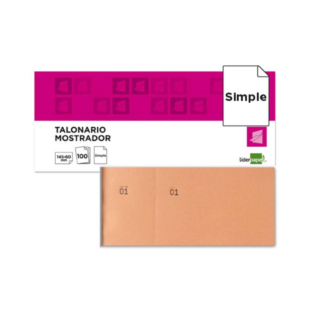 Talonario liderpapel mostrador 60x145 mm tl04 naranja con matriz