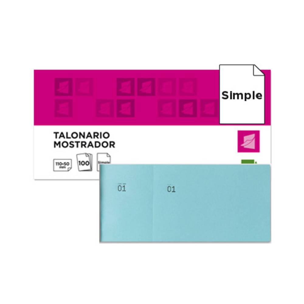 Talonario liderpapel mostrador 50x110 mm tl08 celeste con matriz