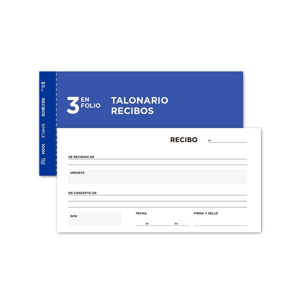 Talonario liderpapel recibos 3/fº original t136 sin matriz