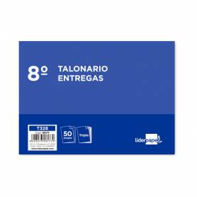 Talonario liderpapel entregas 8º original y 2 copias t328 apaisado