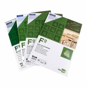 Bloc examenes liderpapel cuadro 2mm folio 40 hojas 60g/m2