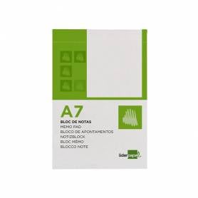 Bloc notas liderpapel liso a7 80 hojas 60g/m2 perforado