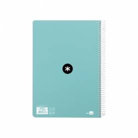 Cuaderno espiral liderpapel a4 micro antartik tapa dura 80h 100 gr cuadro 5mm sin bandas 4 taladros color menta