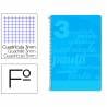 Cuaderno espiral liderpapel folio pautaguia tapa plastico 80h 75gr cuadro pautado 3mm con margen color azul - BE40