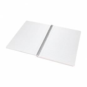 Cuaderno espiral liderpapel folio pautaguia tapa plastico 80h 75gr cuadro pautado 3mm con margen color azul