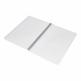 Cuaderno espiral liderpapel folio pautaguia tapa plastico 80h 75gr cuadro pautado 4mm con margen color verde