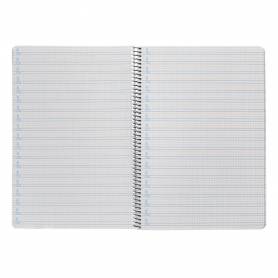 Cuaderno espiral liderpapel folio pautaguia tapa plastico 80h 75gr cuadro pautado 4mm con margen color azul