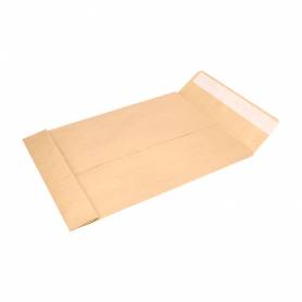 Sobre liderpapel bolsa armado kraft envio seguridad 260x360 mm solapa tira de silicona 120 gr caja de 100 unidades