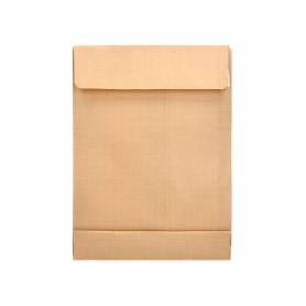 Sobre liderpapel bolsa fuelle kraft armado 280x365x50mm solapa tira de silicona papel 155 gr caja de 50 unidades