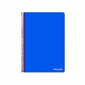 Cuaderno espiral liderpapel folio write tapa blanda 80h 60gr pauta 2,5 mm con margen color azul