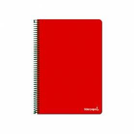 Cuaderno espiral liderpapel folio write tapa blanda 80h 60gr horizontal con margen color rojo