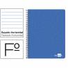 Cuaderno espiral liderpapel folio write tapa blanda 80h 60gr horizontal con margen color azul - EW02