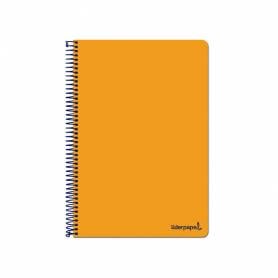 Cuaderno espiral liderpapel folio write tapa blanda 80h 60gr cuadro 4mm con margen color naranja