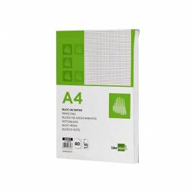 Bloc notas liderpapel cuadro 4mm a4 80 hojas 60g/m2 perforado