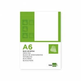 Bloc notas liderpapel liso a6 80 hojas 60g/m2 perforado