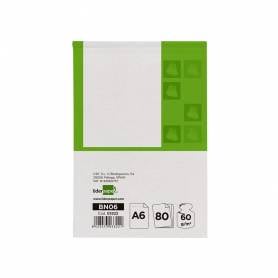 Bloc notas liderpapel liso a6 80 hojas 60g/m2 perforado