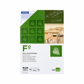 Bloc examenes liderpapel horizontal folio 40 hojas 60g/m2