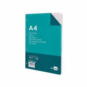 Recambio liderpapel a4 100 hojas 100 g/m2 rayado horizontal con margen 4 taladros