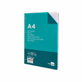 Recambio liderpapel a4 100 hojas 100 g/m2 rayado nº 46 4 taladros