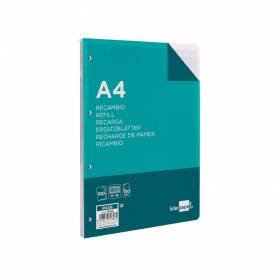 Recambio liderpapel a4 100 hojas 100 g/m2 rayado nº 46 4 taladros