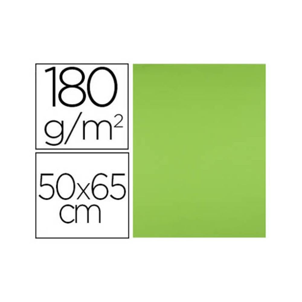 Cartulina liderpapel 50x65 cm 180g/m2 verde pistacho paquete de 25 hojas