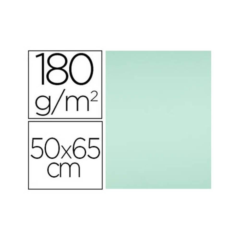 Cartulina liderpapel 50x65 cm 180g/m2 verde paquete de 25 hojas